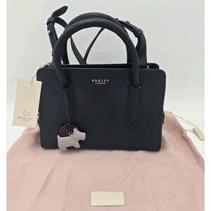 Radley London Liverpool Street Tote Small Leather Handbag Navy Blue Tags Dustbag